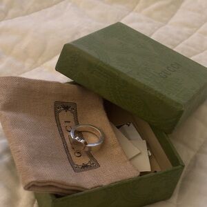 Gucci heart Silver Ring with Box gucci heart silver ring